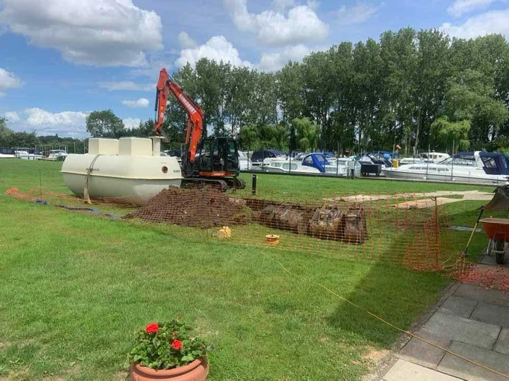 Gravity Treatment Tank in St Neots Drainage by GCE Groundworks